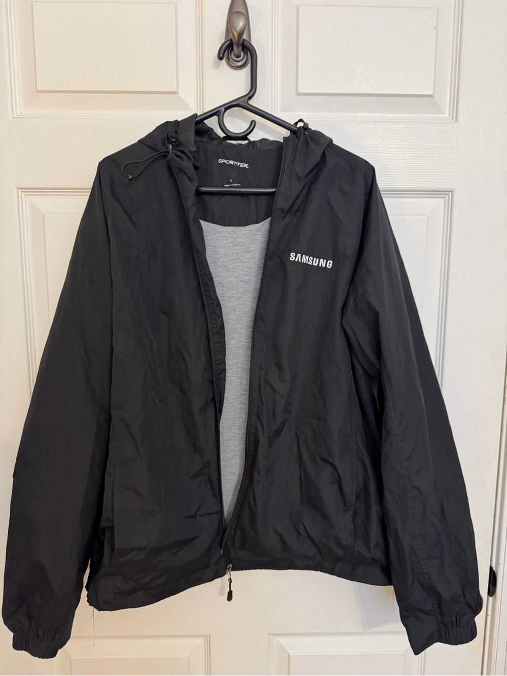 Sport-Tek Black Windbreaker Jacket with Samsung Logo